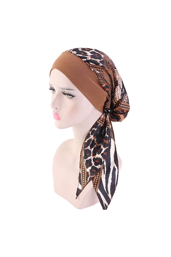 Turbans for Women Headwrap Women's Casual Loose Print Chemo Beanie Cancer Headwear Turban Cap
