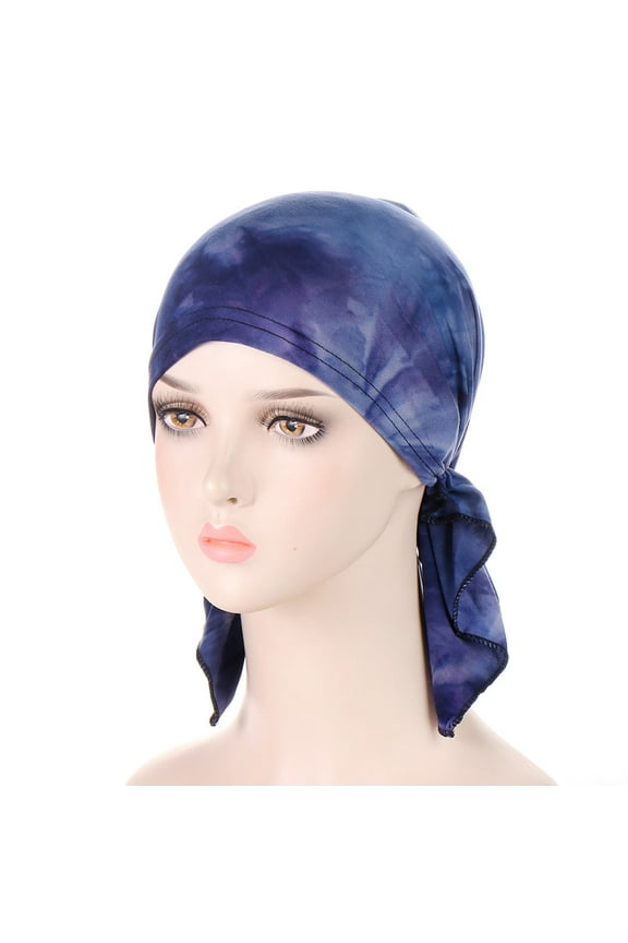 Turbans for Women Headwrap Womens Casual Tie Dye Head Hat Cap Headwear Muslim Turban Cap