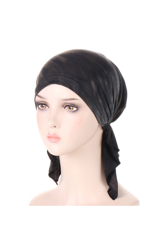 Turbans for Women Headwrap Womens Casual Tie Dye Head Hat Cap Headwear Muslim Turban Cap
