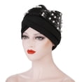 thumbnail image 1 of Lroveb Turbans for Women Headwrap Womens Fashion Solid Color Hot Diamond Pearl HeadbWomens Elastic HeadbCap HeadbCap, 1 of 8