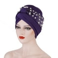 thumbnail image 1 of Lroveb Turbans for Women Headwrap Womens Fashion Solid Color Hot Diamond Pearl HeadbWomens Elastic HeadbCap HeadbCap, 1 of 9
