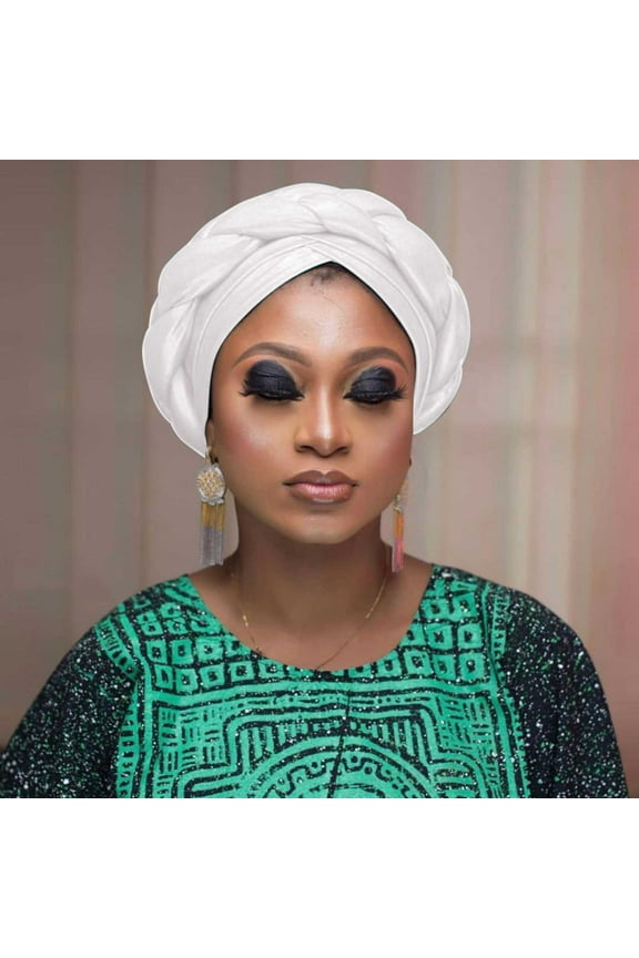 Turbans for Women Satin Beading Braid Headwrap Muslim Hijab Cancer Chemo Beanie Hat Bonnets