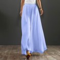 thumbnail image 1 of Lroveb Wide Leg Pants for Women, High Waisted Summer Pants Womens, Womens Solid Elastic Pants Waist Blue, 1 of 7