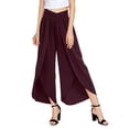 thumbnail image 1 of Lroveb Wide Leg Pants for Women Plus Size, Womens High Waisted Culottes Palazzo Pants, Pants Yoga Hippie Boho Beach Size Coffee, 1 of 5