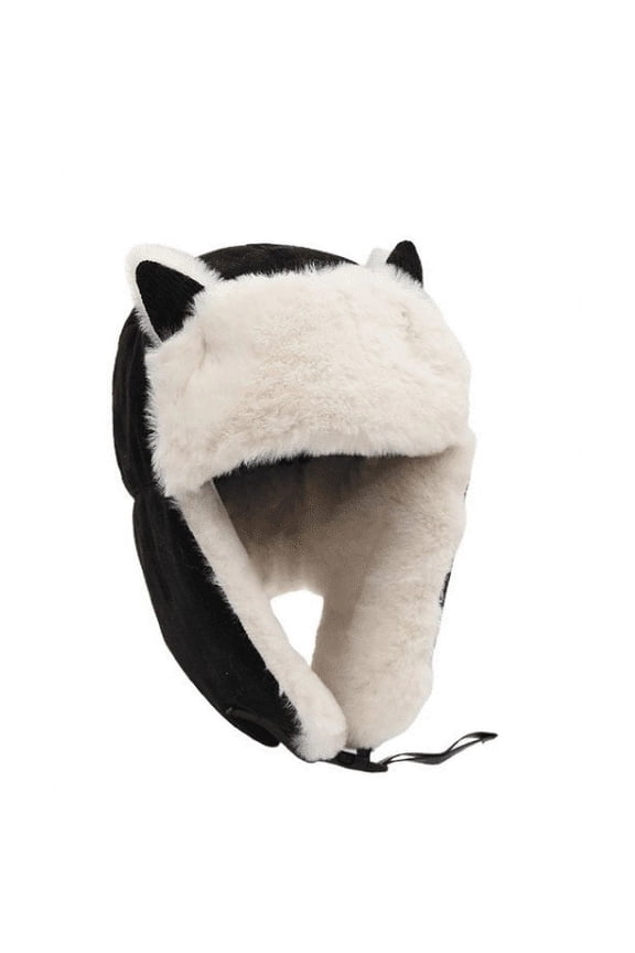 Winter Hats for Women Ear Beanie Hat Cute Cat Knitted Knit Cable Girls Outdoor Bomber Hat