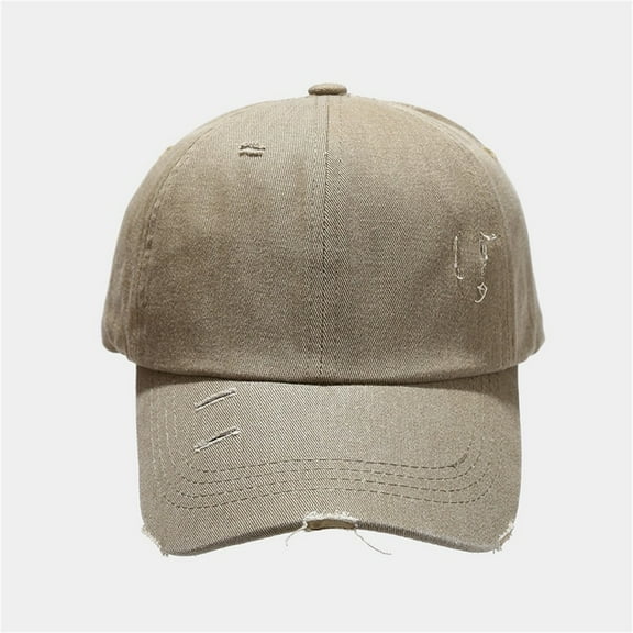 Lroveb Women Men Baseball Caps Casual Old Fashioned Washing Water Hole Grinding Edge Cap Peaked Trucker Hat