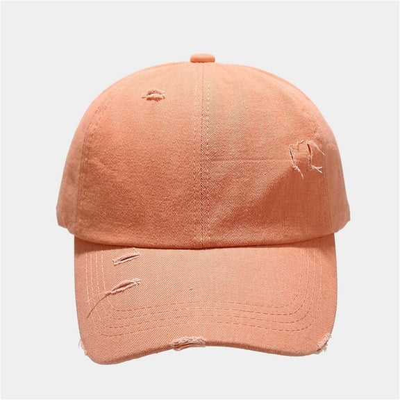 Lroveb Women Men Baseball Caps Casual Old Fashioned Washing Water Hole Grinding Edge Cap Peaked Trucker Hat