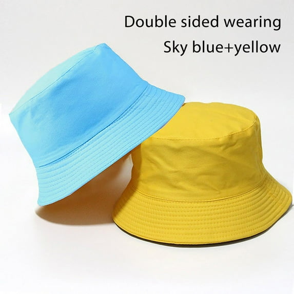 Lroveb Women Men Bucket Hats Double Wearing Fisherman Hat Male Korean Version Simple Casual Pot Female Solid Color Light Plate Visor Couple Sun Hat