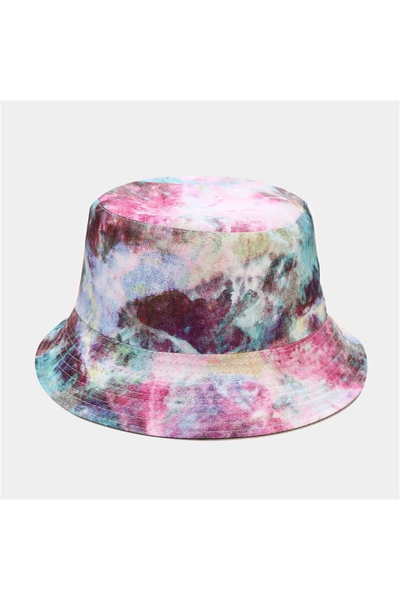 Women Men Bucket Hats Unsiex Casual Fisherman Hat 3D Printed Pattern Tie Dye Double Basin Outdoor Visor Sun Hat