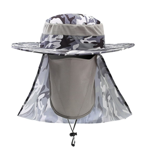 Lroveb Women Men Bucket Hats Womens Mountaineering Fishing Camouflage Hood Rope Outdoor Shade Foldable Casual Hat Sun Hat