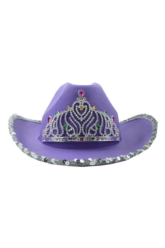 Womens Cowboy Hats Sequin Crown Fedora Hat Party Trendy Western Cowgirl Hat