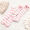 thumbnail image 1 of Lroveb Womens Fuzzy Fleece Stockings Womwn Coral Socks Over The Knee Thicken Warm Sleeping Towel Striped Thigh High Stocking, 1 of 3