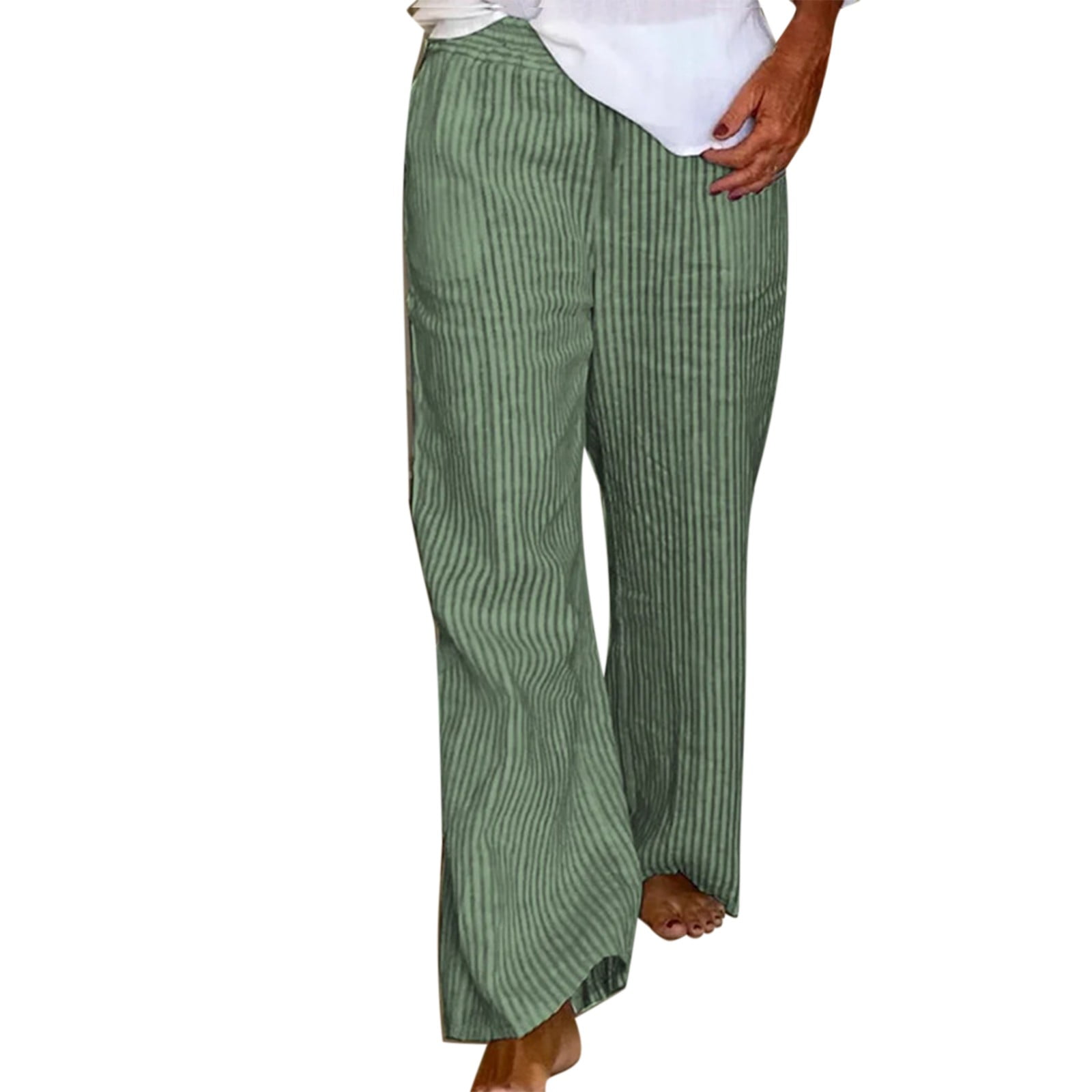 Lroveb Womens Linen Pants, High Waisted Summer Beach Lounge Pants — free download