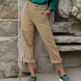 thumbnail image 1 of Lroveb Womens Linen Pants, High Waisted Summer Beach Lounge Pants, Trousers Back Pants Elastic Cotton Drawstring Casual Khaki, 1 of 5