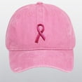 thumbnail image 1 of Lroveb Womens Pink Ribbon Embroidered Baseball Caps Breast Cancer Awareness Hats Trucker Cap Pink, 1 of 4