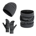 thumbnail image 1 of Lroveb Womens Scarf Hat and Gloves Set Fall Winter Warm Wool Knitted Thickened Neck Glove Three Piece Thermal Outfits, 1 of 2
