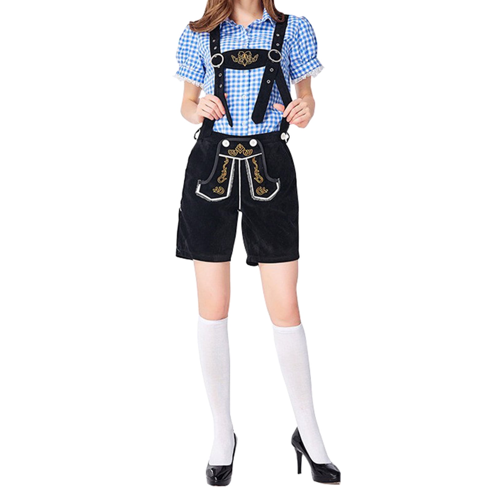 Lroxiy Oktoberfest Bavarian Herren Lederhosen Women German Outfit