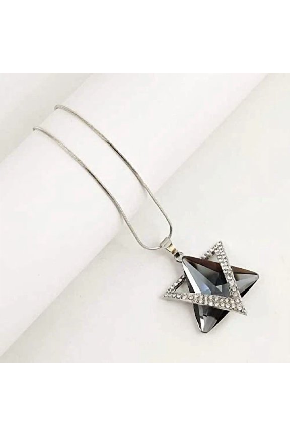 Lryorn Gray Six-Pointed Star Pendant Sweater Chain Clothes Hanging Chain Accesso