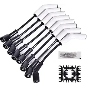 Ls Spark Plug Wires Set 9070C with Extreme 9000 Ceramic Boot, 8pcs Ignition Wire Cable Kit Compatible with GM LS3 LS4 LS7 Engines