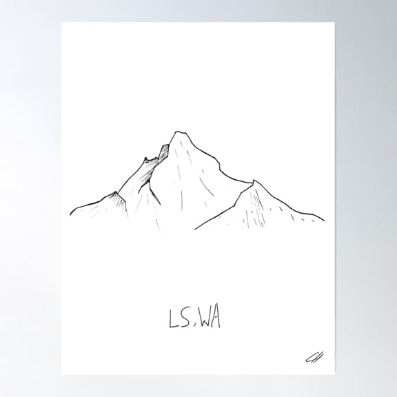 Ls, Wa Poster Wall Art, Modern Wall Decor, 8x12 UNFRAMED