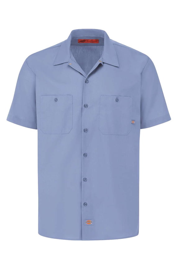 Ls535 Men's Industrial Ss Work Shirt Light Blue Xx-Large Tall