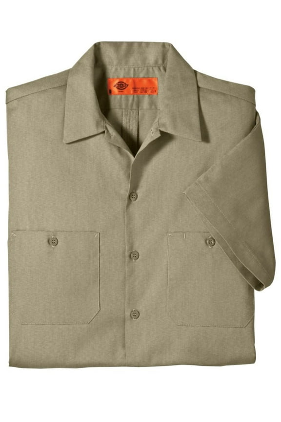Ls536 Short Sleeve Industrial Patterned Shirt-Khaki-S
