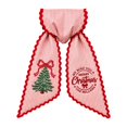 thumbnail image 1 of Lshn Christmas Wreath Sash, Red White Striped Wreath Bow Sash with Scalloped Edge, Embroidered Monogram Initial Xmas Tree Wreath Ribbon for Front Door, Farmhouse Home Indoor Outdoor Decor, 1 of 4