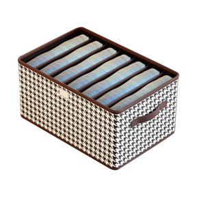 Lshylf Foldable Jeans Organizer For Closet Wardrobe Storage Box With Grid Handle(E,One Size)