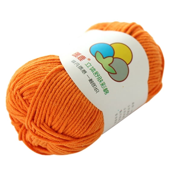 Lshylf Hand Woven Milk Cotton 5 Strands Warm Soft Scarf Sweater Yarn(Orange,One Size)