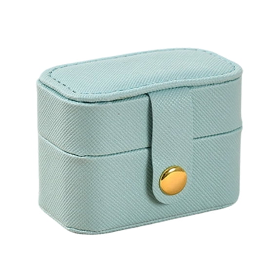 Lshylf PU Leather Wedding Ring Box Pillow Holder Earrings Storage For Proposal Engagement,Sky Blue,2.56*1.77 in