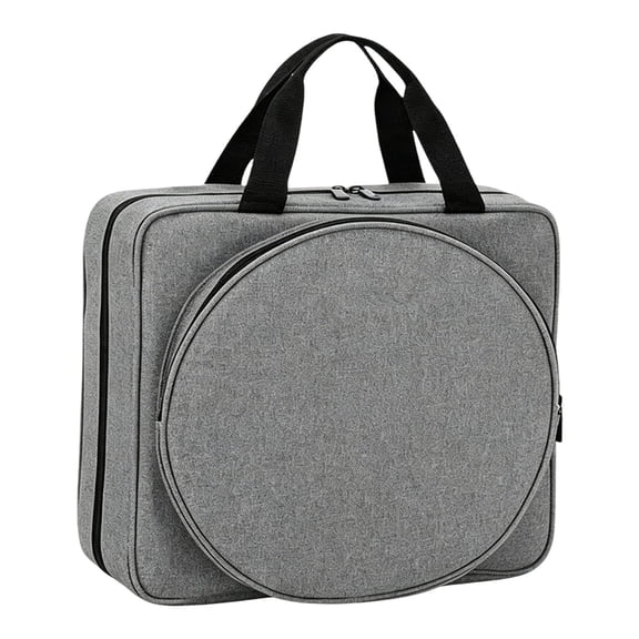 Lshylf Portable Embroidery Project Bag Craft Carry Case For Kits Tools Multiple Pockets Storage,Grey,12.91*11.81 in