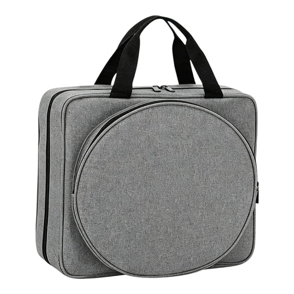 Lshylf Portable Embroidery Project Bag Craft Carry Case For Kits Tools Multiple Pockets Storage,Grey,12.91*11.81 in