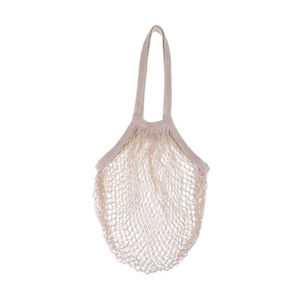 Lshylf Reusable Mesh Grocery Bags Cotton String Long Handles For Produce Vegetable Storage Cotton(Beige,15.75*15.75in)