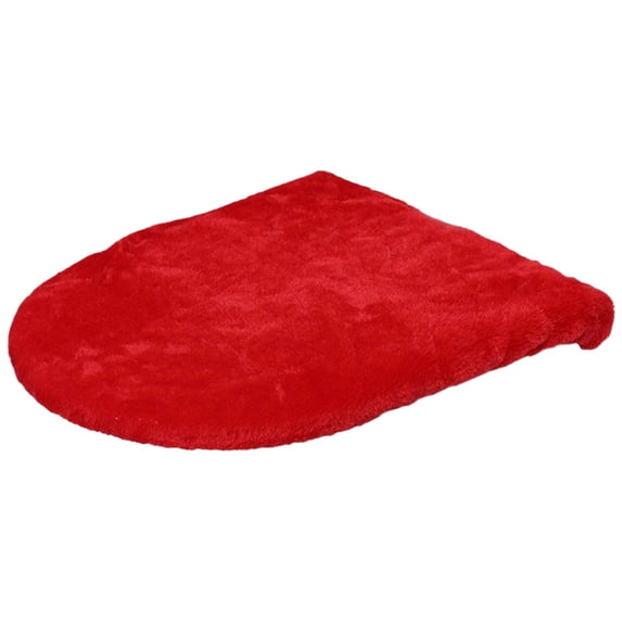 Lshylf Solid Color Toilet Lid Cover Plush Elastic Non Slip Washable Fit Cloth(Red,18.11*19.69in)
