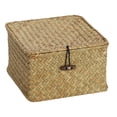thumbnail image 1 of Lshylf Wicker Basket With Lid Seagrass Woven Storage Basket For Home Organizing(C,9.06in*5.12in), 1 of 9