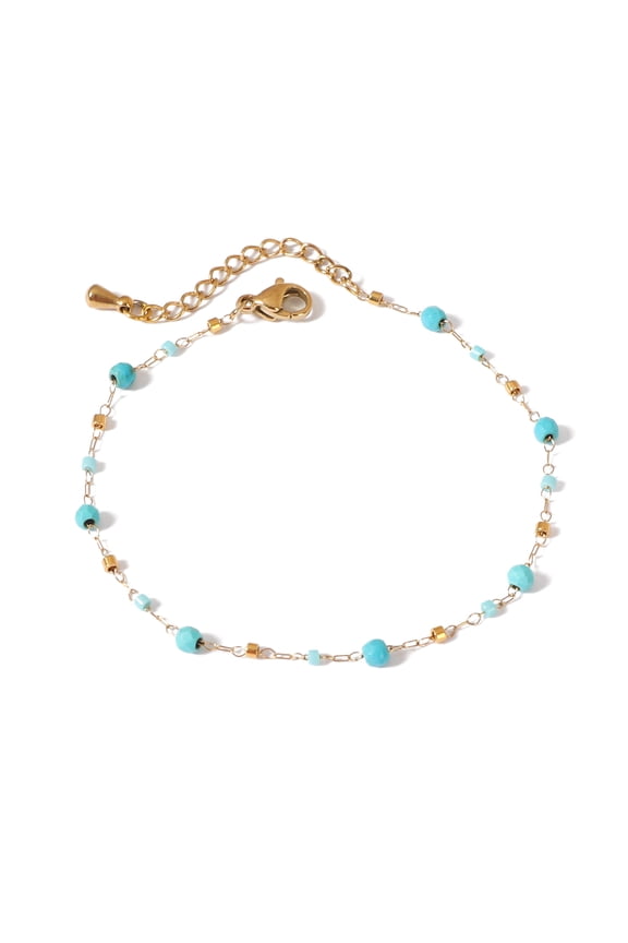 Turquoise Bead Bracelets for Women Green Natural Crystal Stone Beadeds Bracelet Turquoise Bracelets Jewelry Gift for Wife Girlfriend