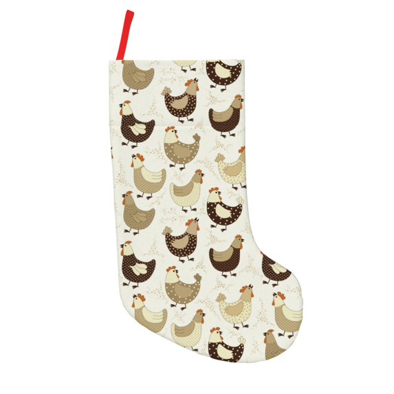 Lsque Chicken Cartoon Pattern 18 Inch Christmas Stockings, Festive Holiday Stocking for Christmas Decorations Holiday Decor