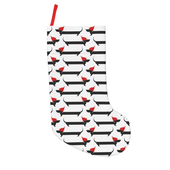 Lsque Christmas Dachshund Pattern 18 Inch Christmas Stockings, Festive Holiday Stocking for Christmas Decorations Holiday Decor