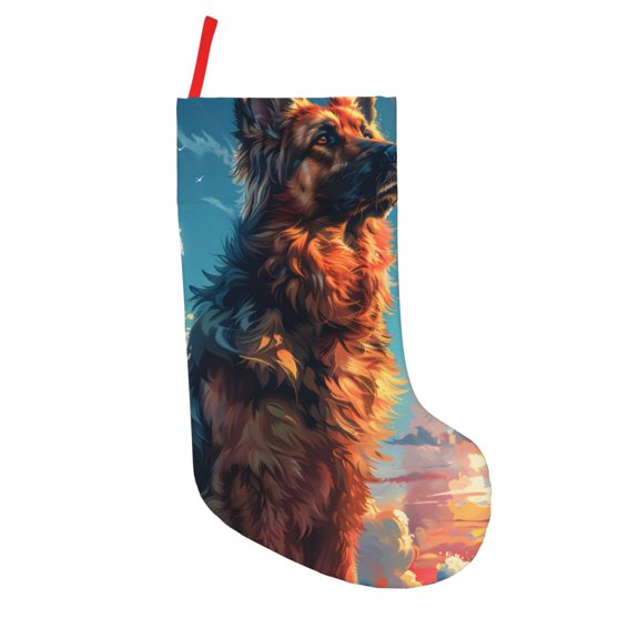 Lsque Colorful Cloud Shepherd Dog Pattern 18 Inch Christmas Stockings, Festive Holiday Stocking for Christmas Decorations Holiday Decor