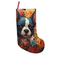 thumbnail image 1 of Lsque 18 Inches Cute Colorful Flower French Bulldog Pattern Christmas Stockings Hanging Ornaments,Knitted Xmas Fireplace Hanging Stocking,Holiday Decoration, 1 of 7