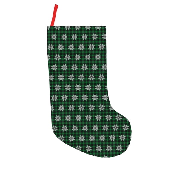 Lsque Green Buffalo Plaid Merry Christmas Pattern 18 Inch Christmas Stockings, Festive Holiday Stocking for Christmas Decorations Holiday Decor