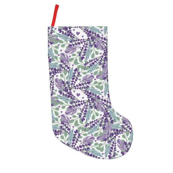 Lsque 18 Inches Lavender Flowers Pattern Christmas Stockings Hanging Ornaments,Knitted Xmas Fireplace Hanging Stocking,Holiday Decoration
