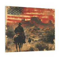 Lsque 1860s Style American Cowboy Print Wall Art – Decorative Picture for Living Room, Bedroom, and Office (Horizontal)