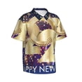 thumbnail image 1 of Lsque 2025 New Year 1 pattern Hawaiian Shirt for Men, Unisex Summer Beach Casual Short Sleeve Button Down Shirts-Large, 1 of 9