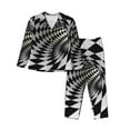 thumbnail image 1 of Lsque 3D Vortex Illusion Pattern Long Sleeve Pajama Set for Women - Soft 2-Piece Sleepwear and Loungewear Set with Pockets, Comfy Nightwear-X-Large, 1 of 7