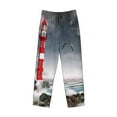 thumbnail image 1 of Lsque 3d Lighthouse in the Surf Print Men's Pajama Pants, Lounge Pant - Comfortable Home Wear,Elastic Waistband, Stylish Design-Small, 1 of 9