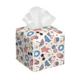 thumbnail image 1 of Lsque 4th Of July1 Printed Tissue Box Cover Holder, Facial Paper Organizer Dispenser,Square with Bottom Belt, PVC Leather Decorative Organizer, 1 of 8