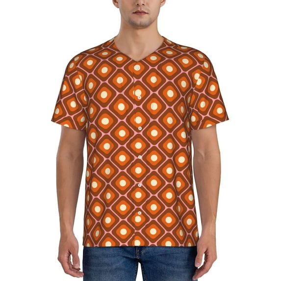 Lsque 60s and 70s Aesthetic Pattern Mens Polo Golf Shirts Funny Graphics Shorts Sleeve Button Shirts Baseball T-shirt-