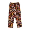 thumbnail image 1 of Lsque 70s Groovy Hippie Retro Print Women's Pajama Pants, Lounge Pant - Comfortable Home Wear,Elastic Waistband, Stylish Design-Large, 1 of 9