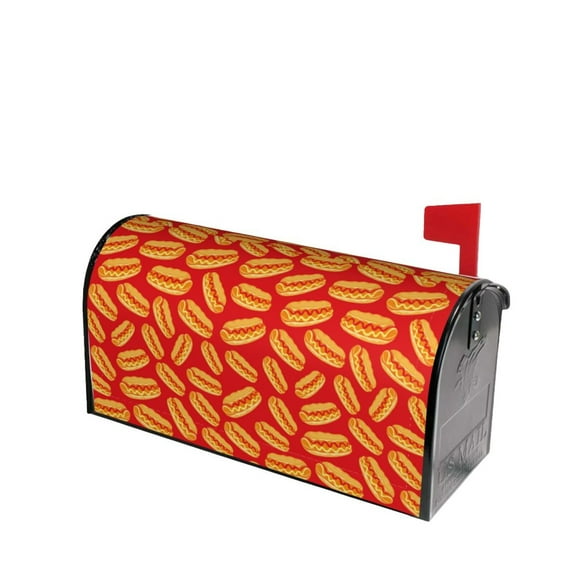 Lsque A Big Hot Dog Mailbox Cover Standard Size ,Magnetic Mailbox Covers Post Wraps Letter Box Cover -25.5x21 in